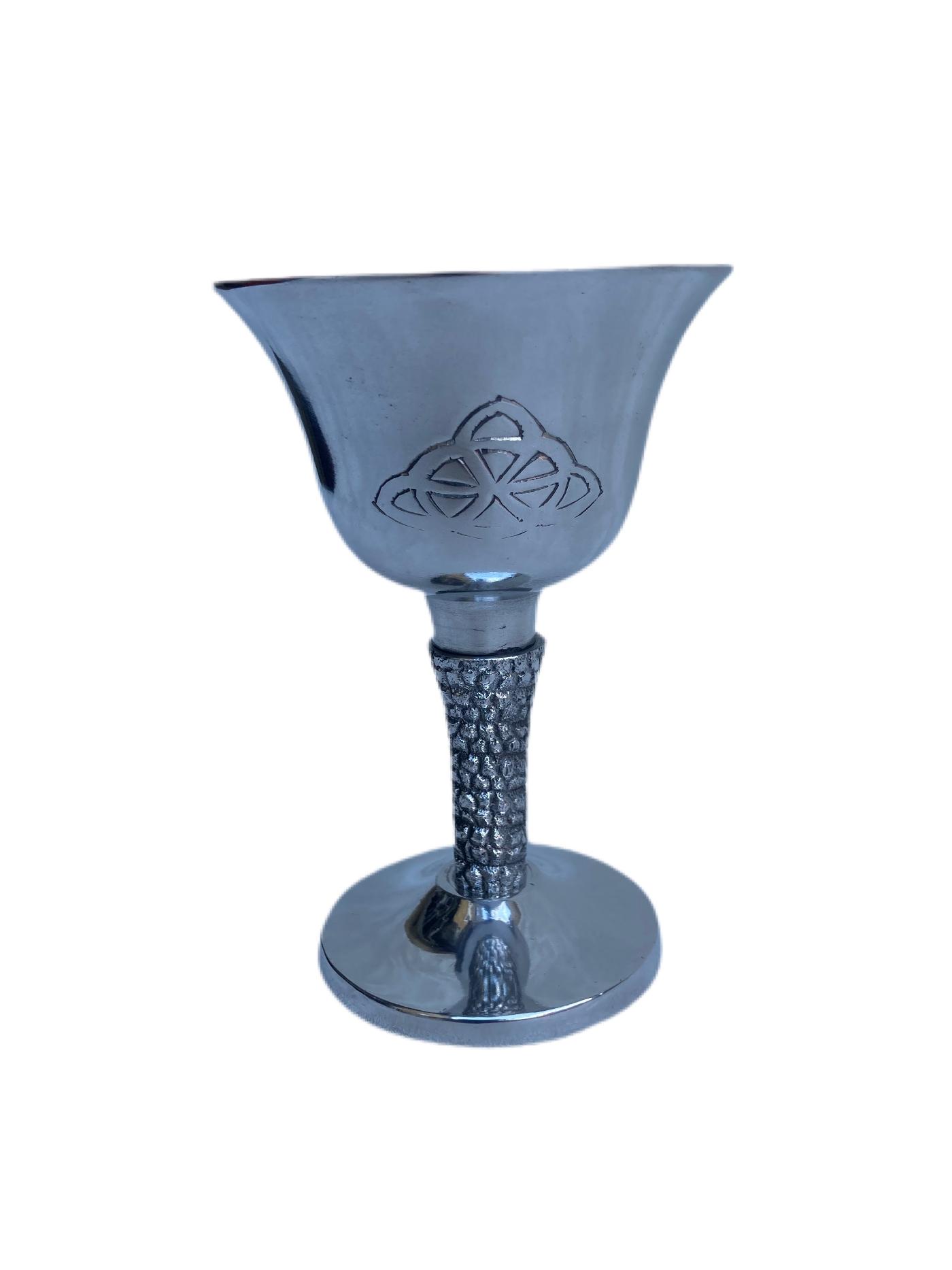 Celtic symbol silver metal chalice