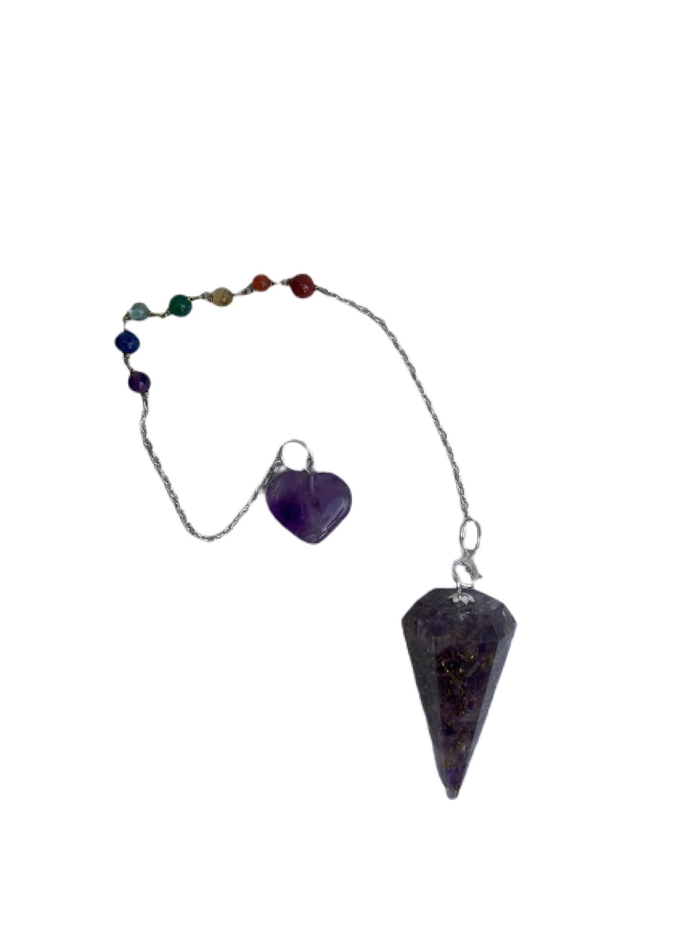 Orgone Pendulum with Chakra chain - Amethyst