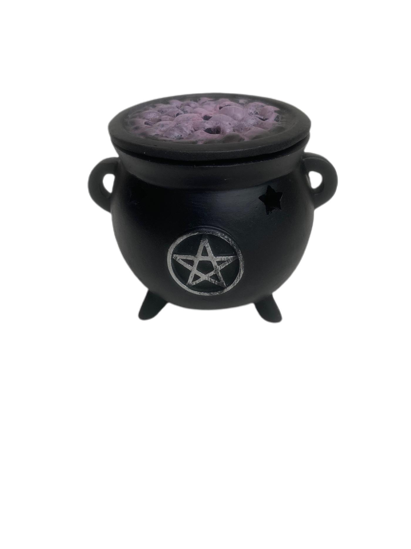 Cauldron With Pentagram Cone Incense Burner