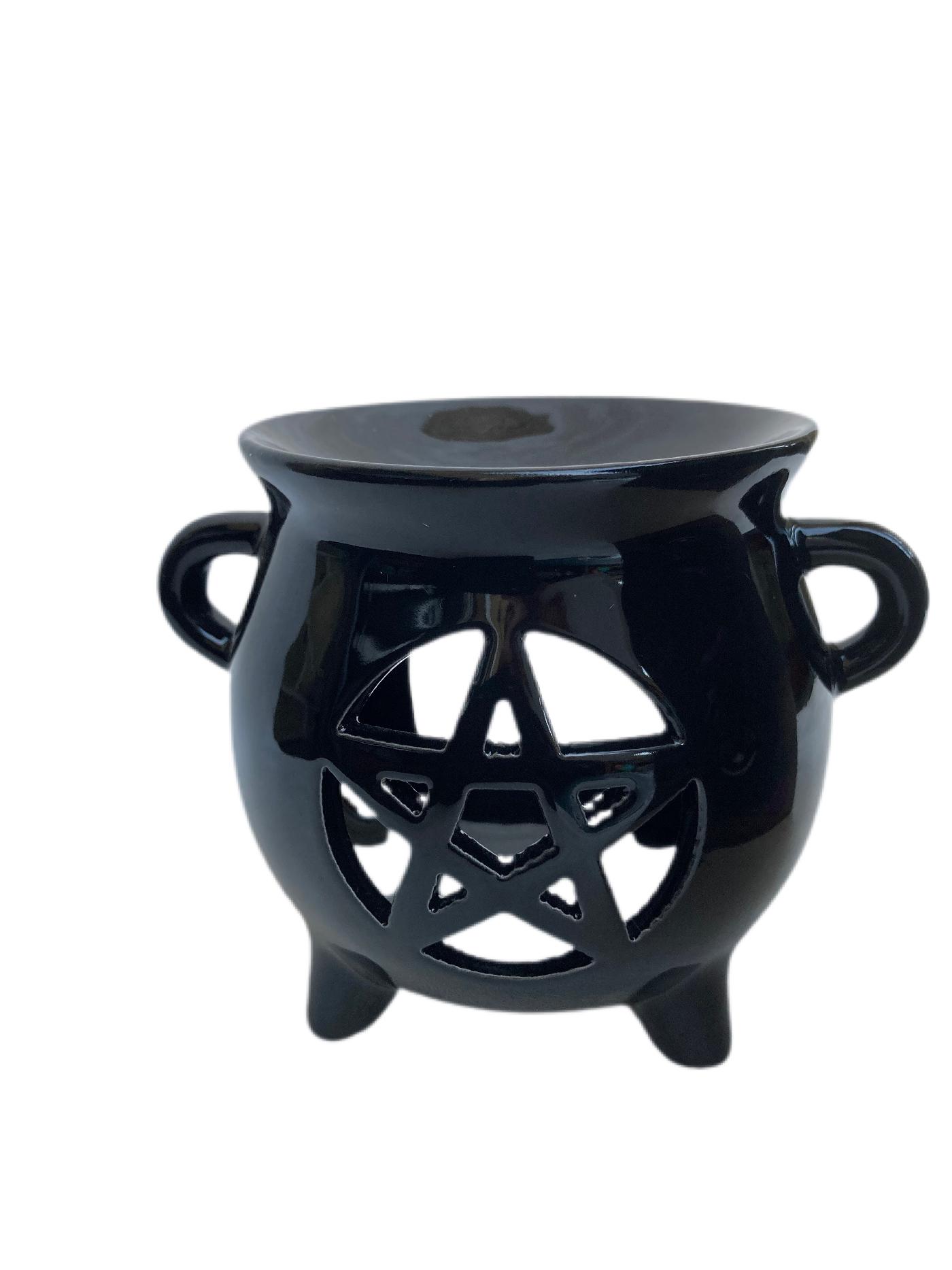 Cauldron oil burner with Pentagram design