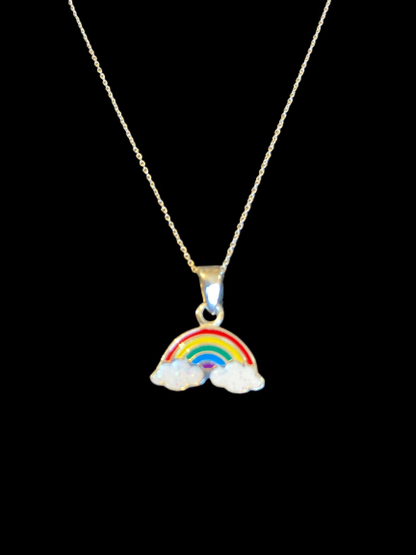 Childs Sterling Silver Rainbow Necklace