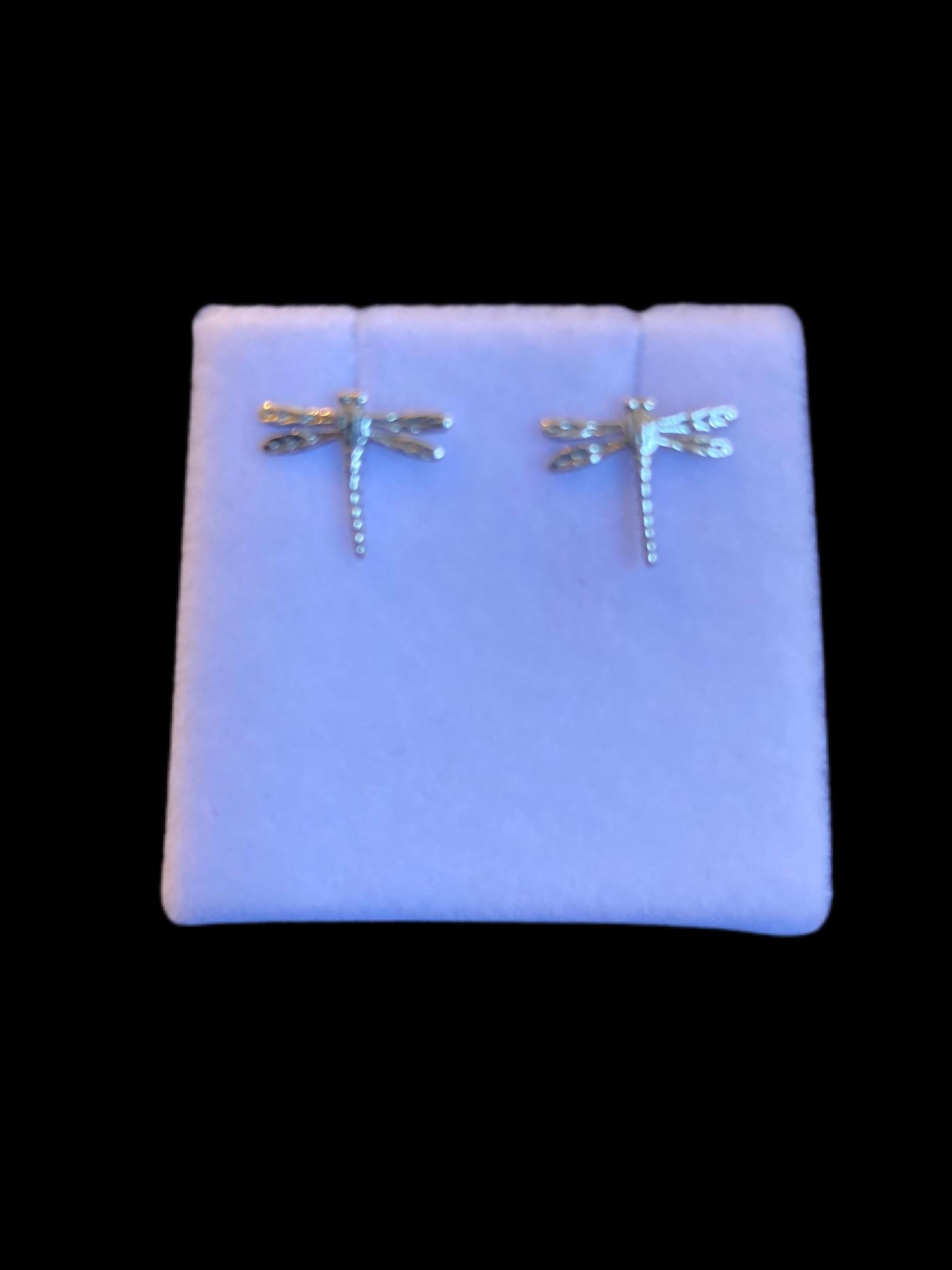 Silver Dragonfly stud earrings