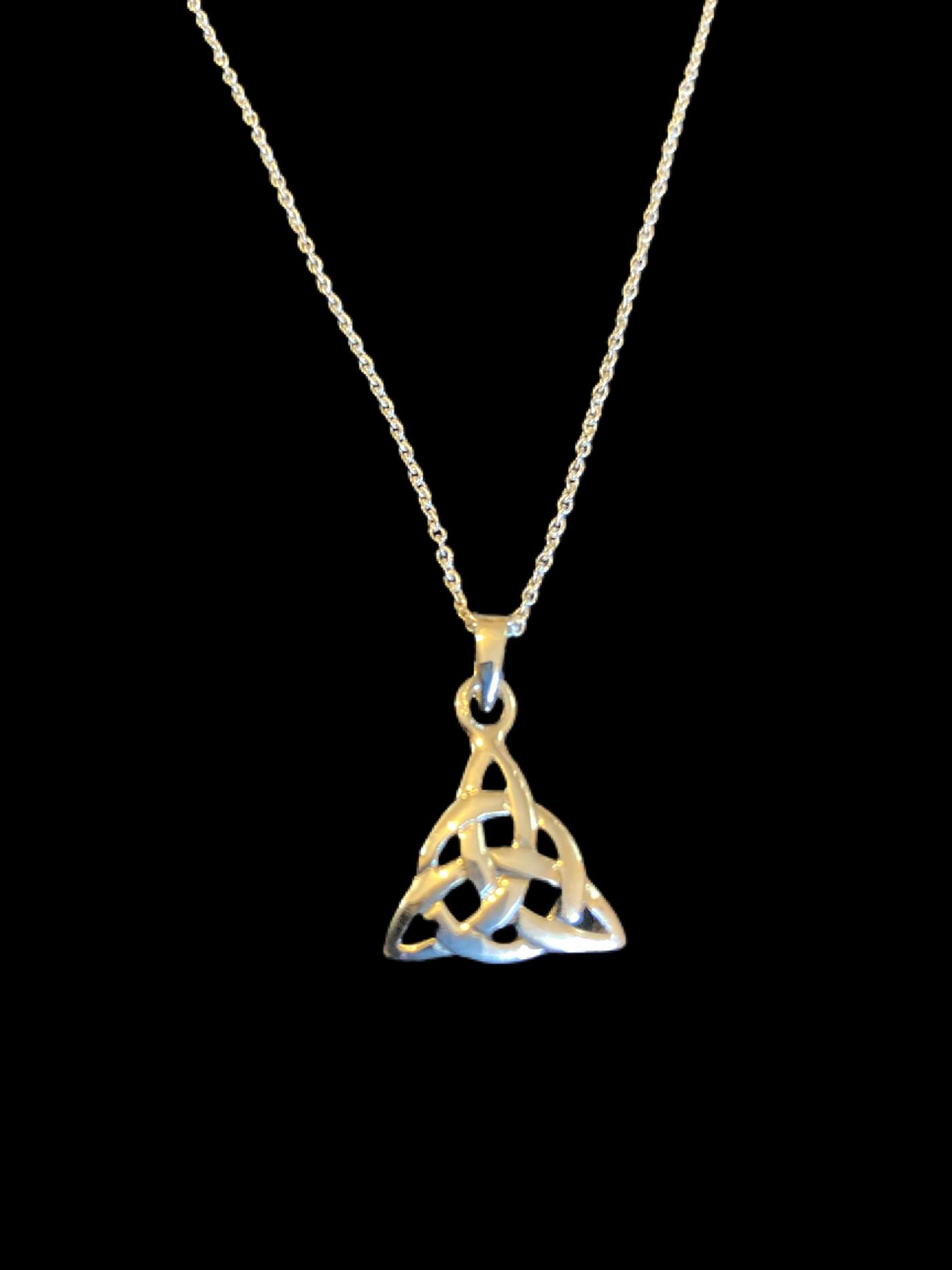Sterling Silver Triple Triquetra Necklace