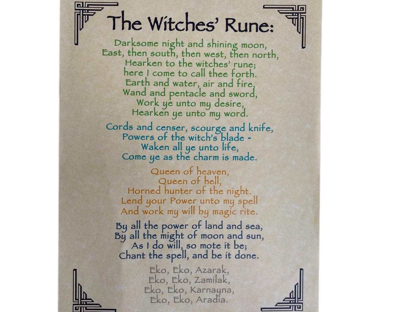 The Witches Rune Parchment Poster