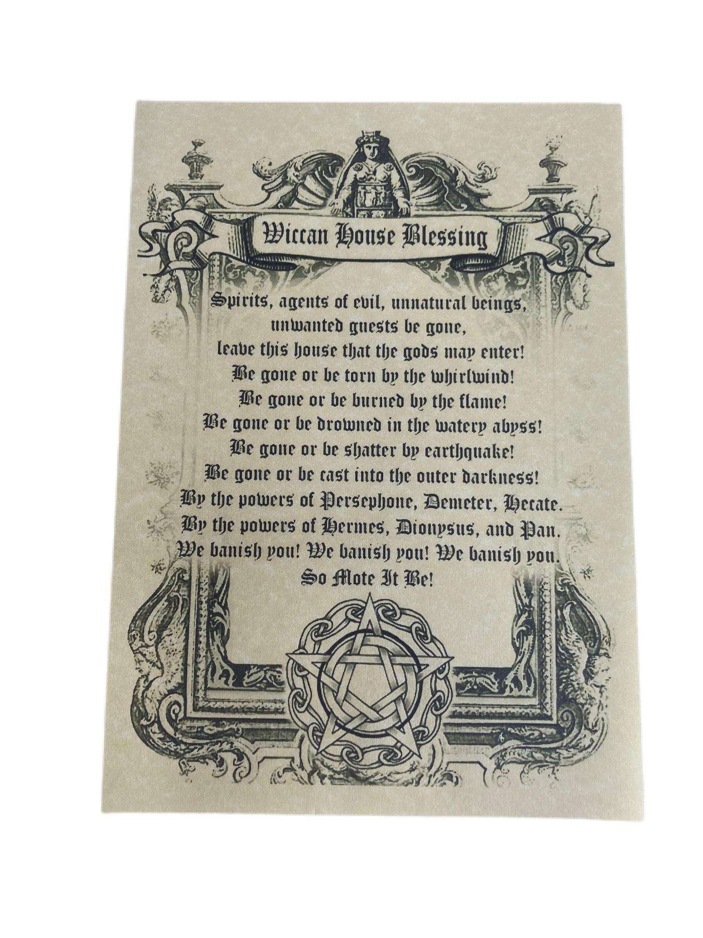 Wiccan House Blessing Parchment Poster