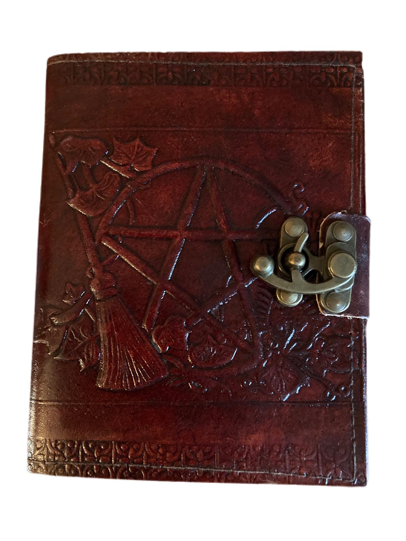 Pentagram Leather Embossed Journal with Lock