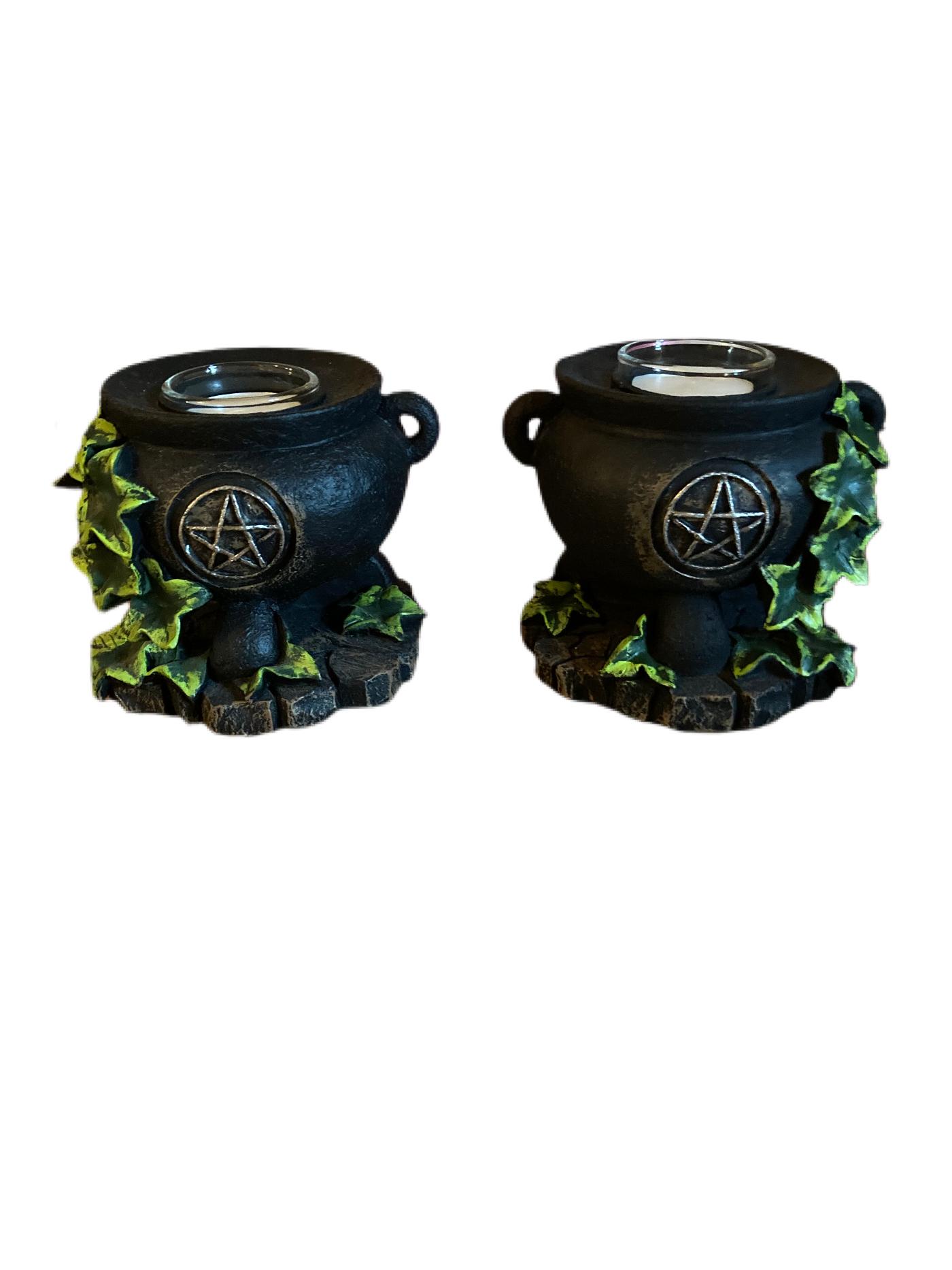 Nemesis Now Ivy Cauldron tea light holder (pair)